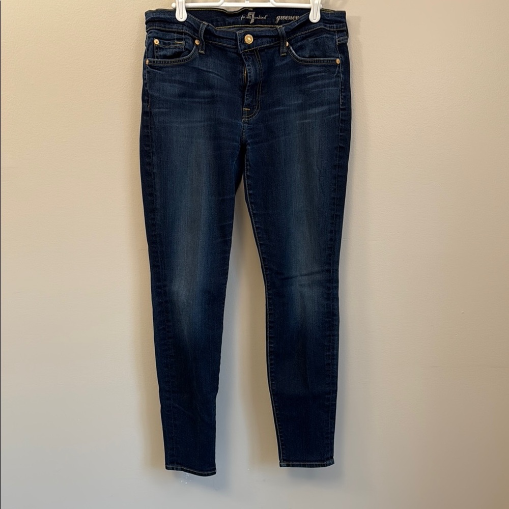 7 For All Mankind Blue Gwenevere Skinny Jeans